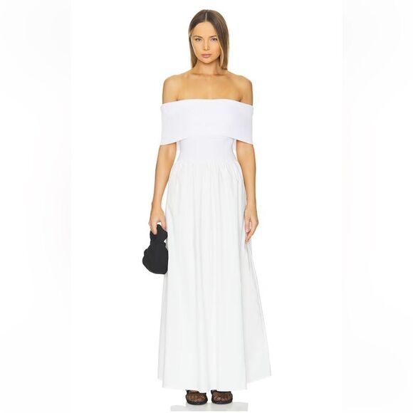 NWT Line & Dot Providence Dress Ivory knit off shoulder drop waist Revolve XS - Picture 1 of 14